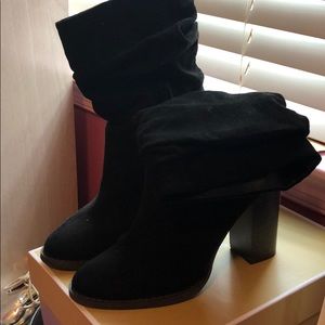 Suede ruched  Ankle Bootie